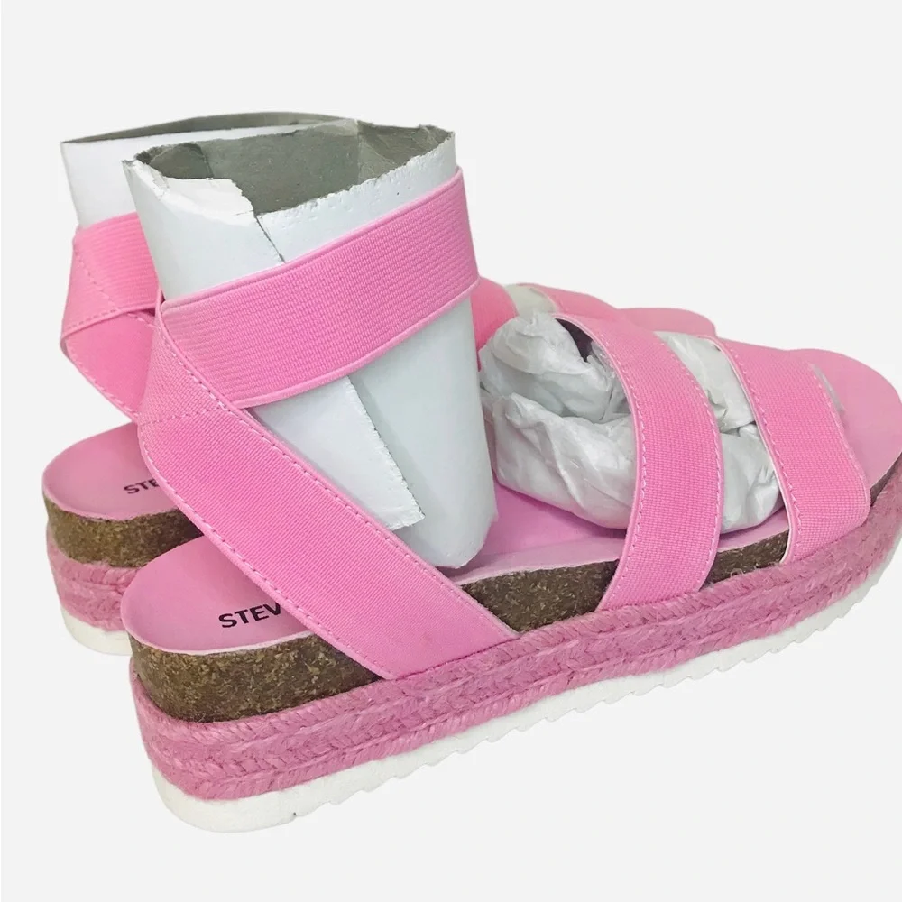 Steve Madden Girls Kimmie Espadrille Wedge Sandal Pink Kids Size 3